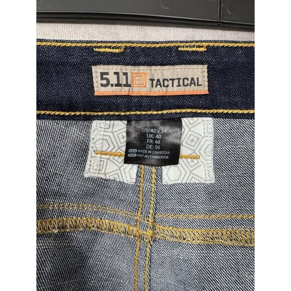5.11 Tactical Jeans Mens 40x34 Blue Defender Flex Regular Dark Wash Straight EUC - Picture 6 of 10